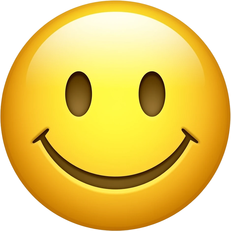 Yellow normal smiley face but he smirks really satisfied emoji