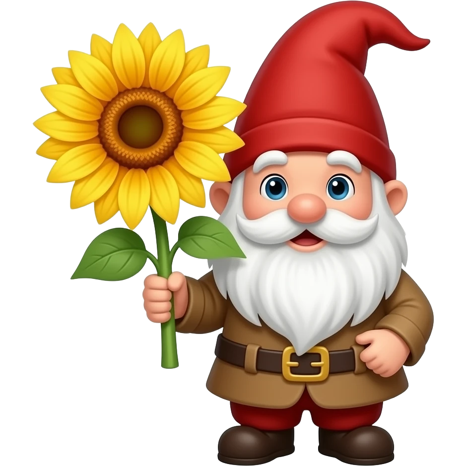 gnome with flower emoji