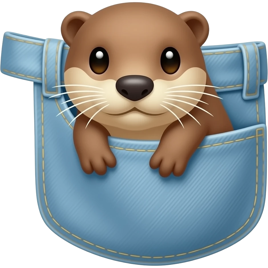 an otter sticking his head out of a pocket1 emoji