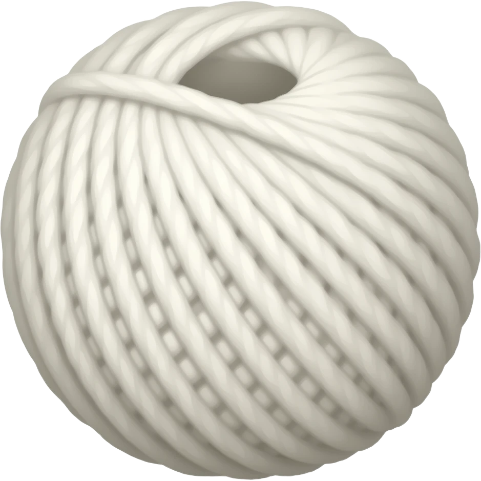 wool ball of yarn white emoji