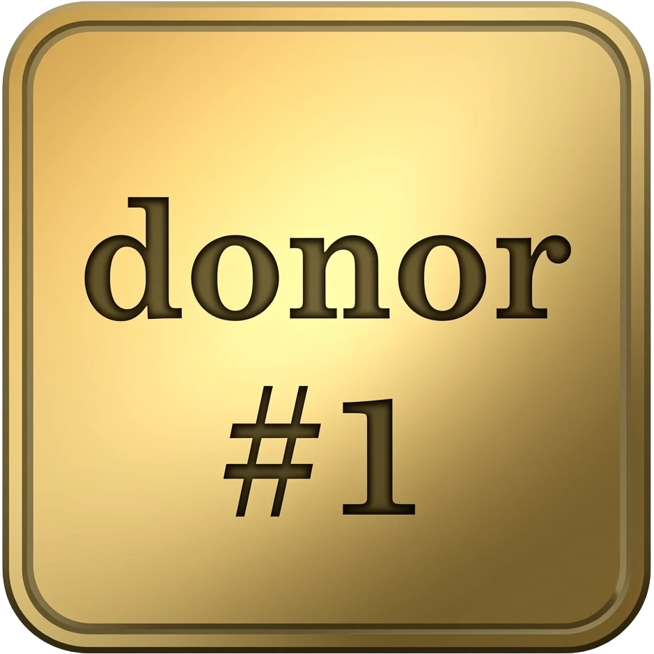Letrero Dorado con  palabra donador #1 emoji