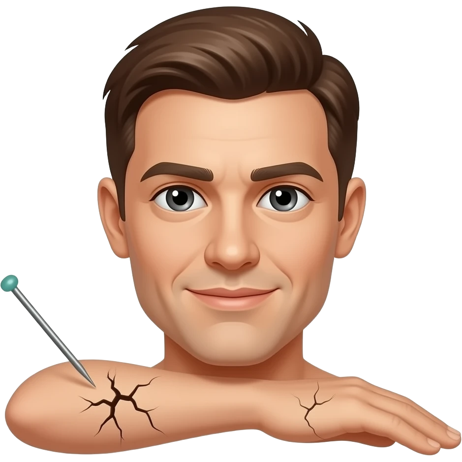 یه سوزن که به یه بازو 💪 خورده و اون بازو ترکیده emoji