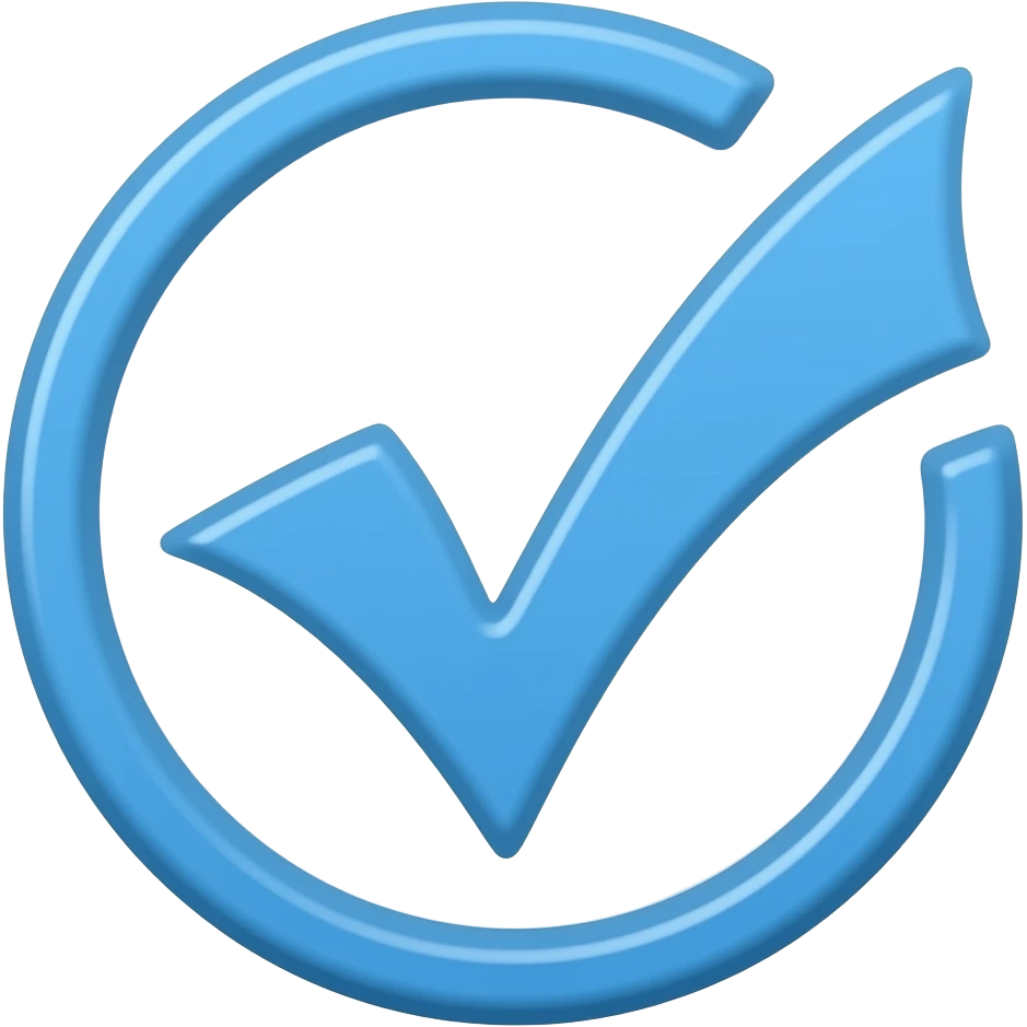 Tick mark ✅ In all blue fill with circular edge and points on circular edge all blue emoji