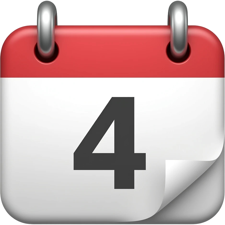 calendar con numero 4 emoji | AI Emoji Generator