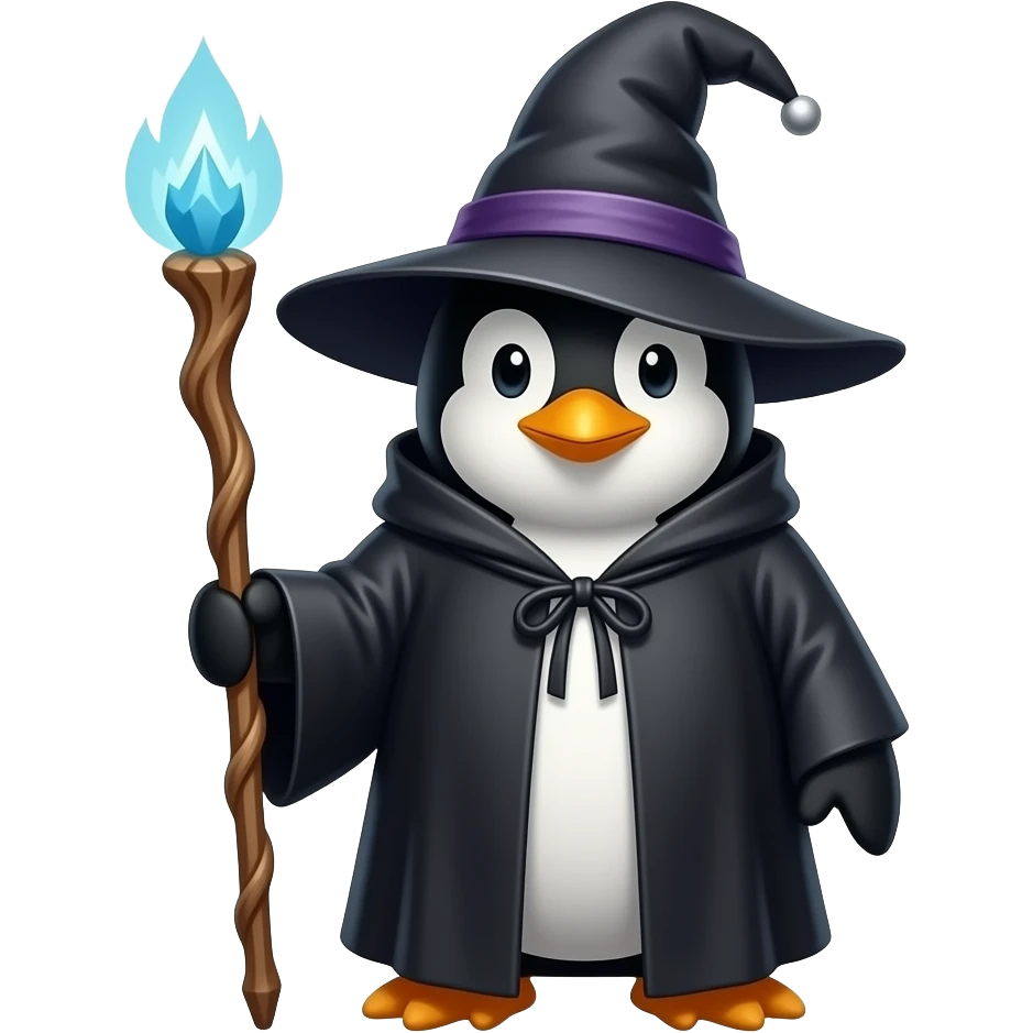 Penguin Wizard emoji