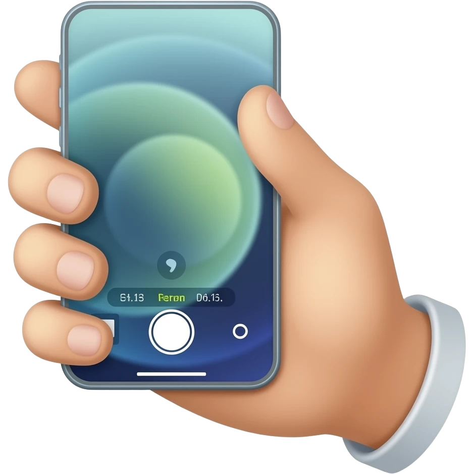 taking a photo phone fold with hand emoji