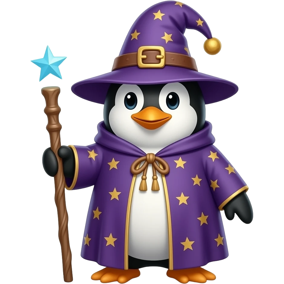 Penguin Wizard emoji