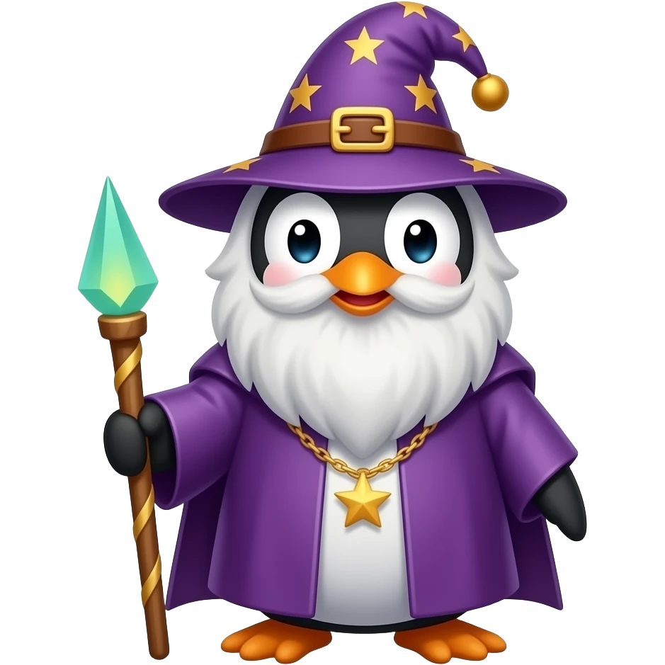 Penguin Wizard emoji