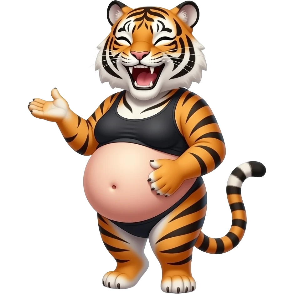 Make this Tiger girl get stuffed,her belly will be so big it would look like she has pregnancy bloating,dare to tickle that Tiger girl’s bellybutton,her gut rumbling echoes loud so you can listen to that full tummy,Tiger girl rolls around. emoji