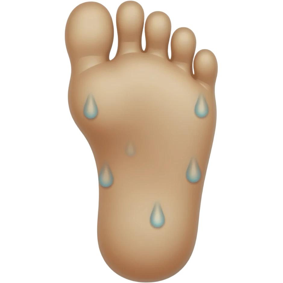 An emoji of the bottom of a sweaty foot emoji