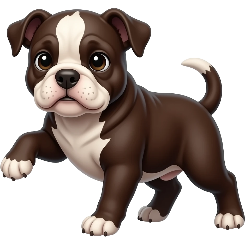 Dark Chocolate English bulldog puppy dancing emoji