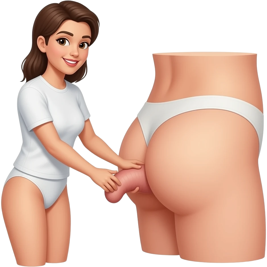 Girl gets a man’s penis in her butt while naked emoji