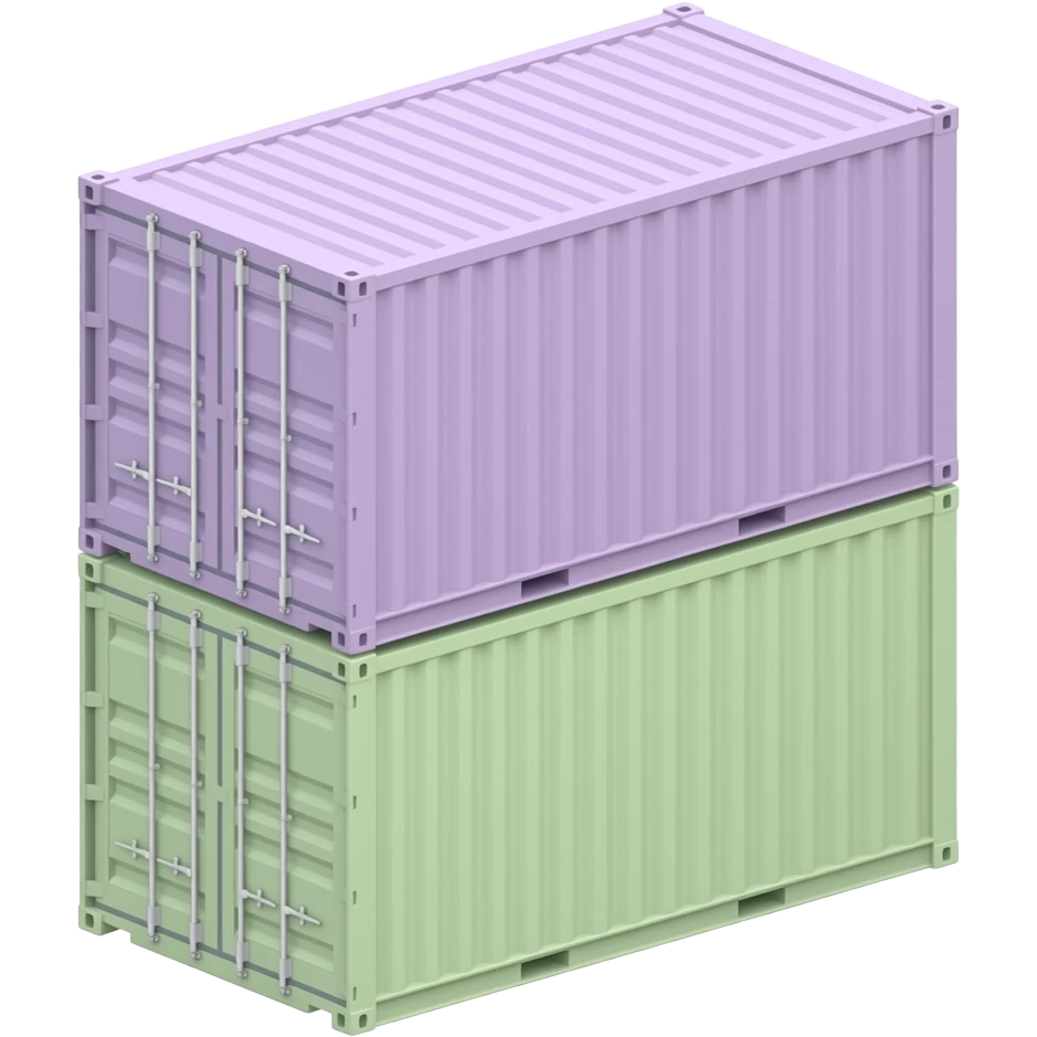 cargo containers stacked 2, pastle colors emoji
