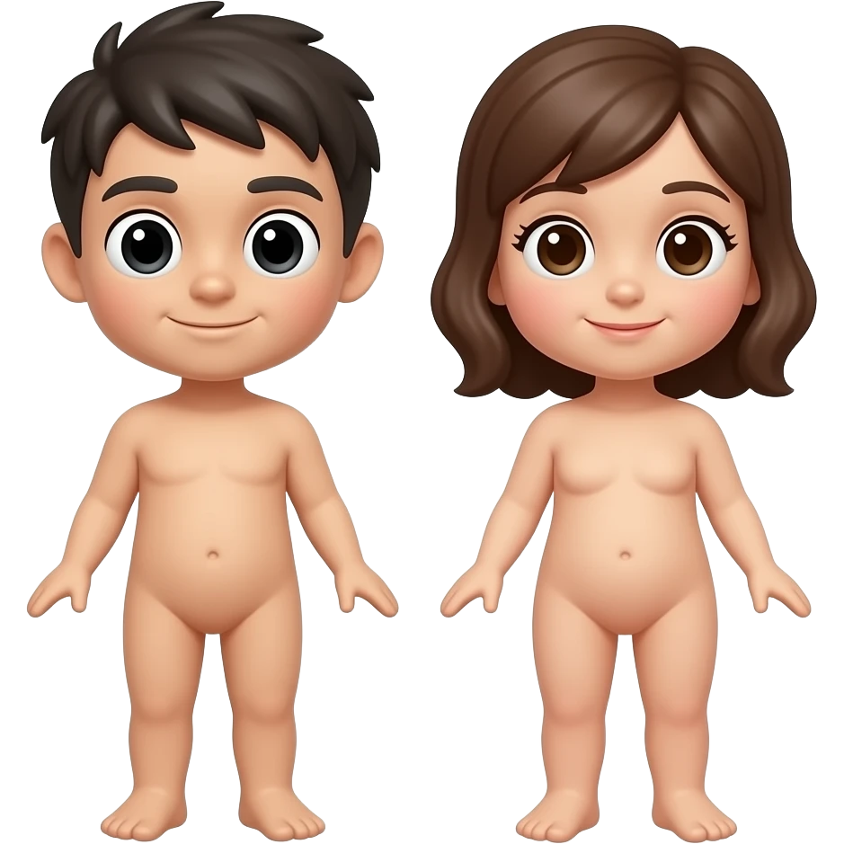 Create a emoji that both boy and girl is in nude emoji