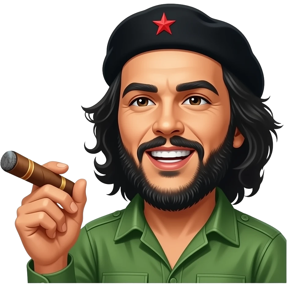 che guevara laugh big cigar hand emoji