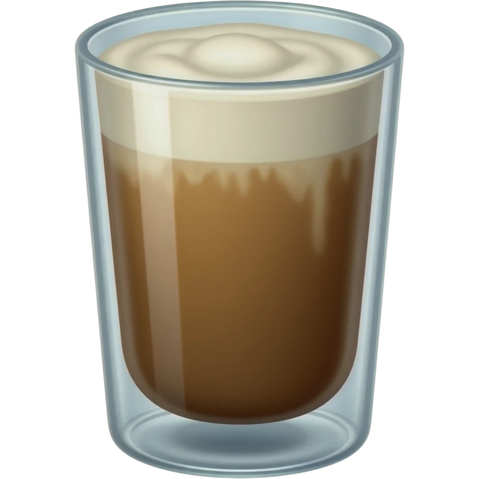 ice cafe latte in glasswithout ice and no whipcream emoji