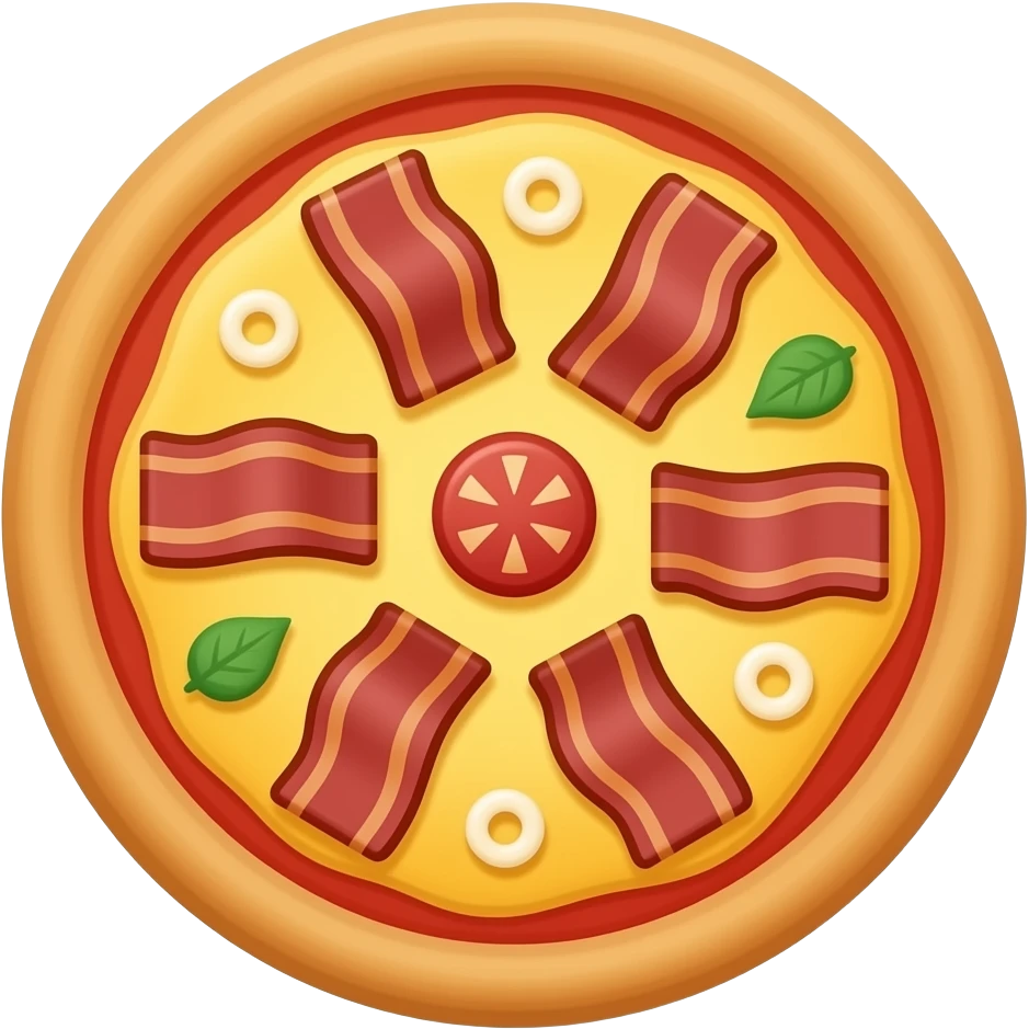 Pizza mixed with bacon emoji