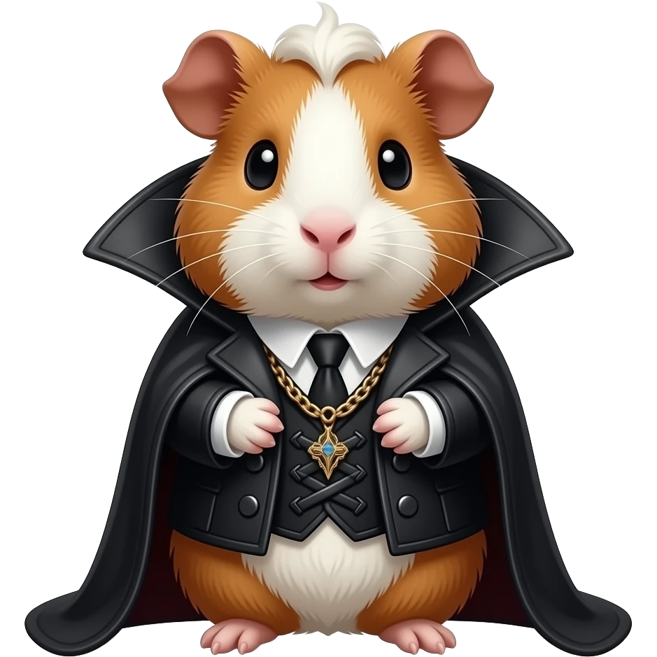 Guinea in goth clothes emoji