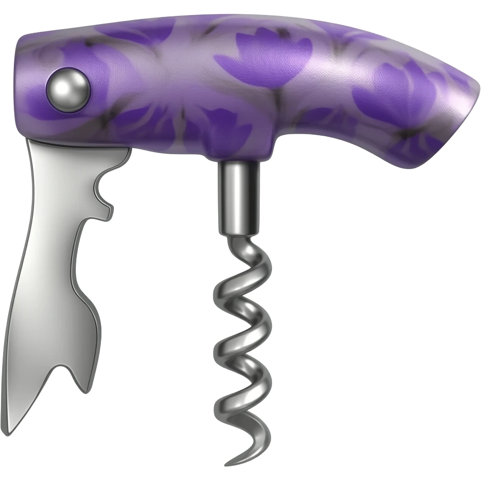 Sharp cork Screw with violet flowers emoji