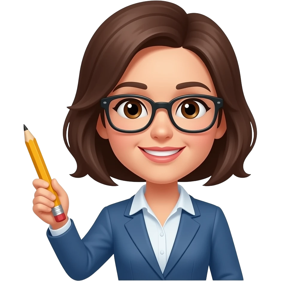 Женщина учитель с карандашом emoji
