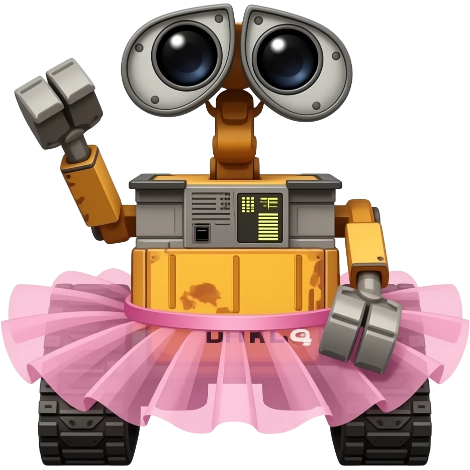 wall-e wearing a tutu emoji