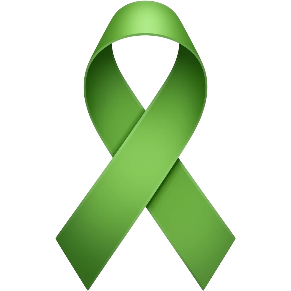 Green ribbon like the cancer one emoji