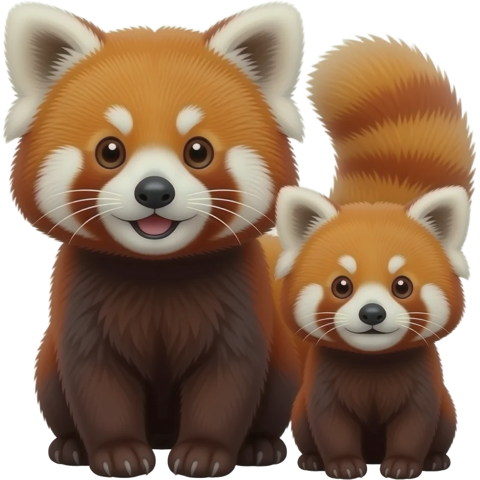 Red panda and cub emoji
