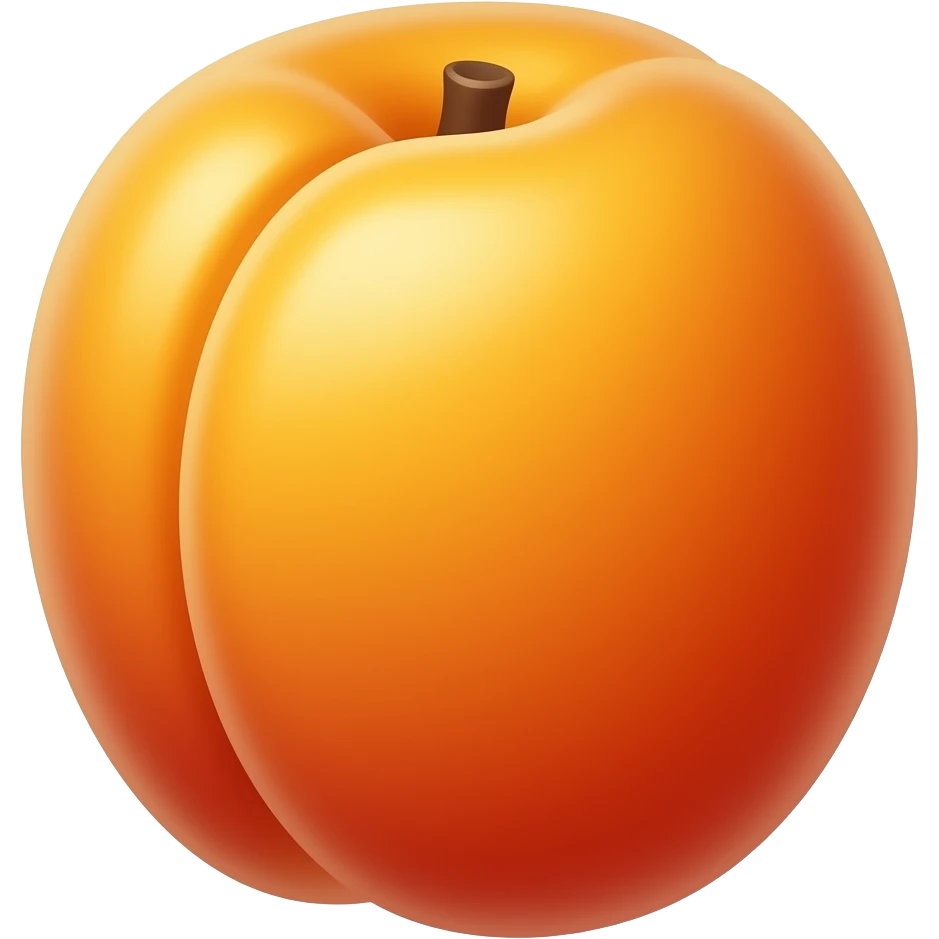 un abricot realiste de forme ovale emoji