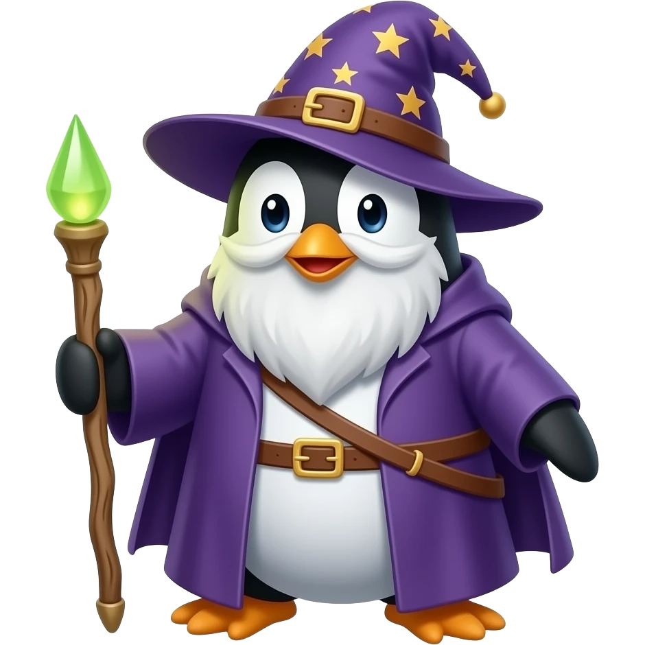Penguin Wizard emoji