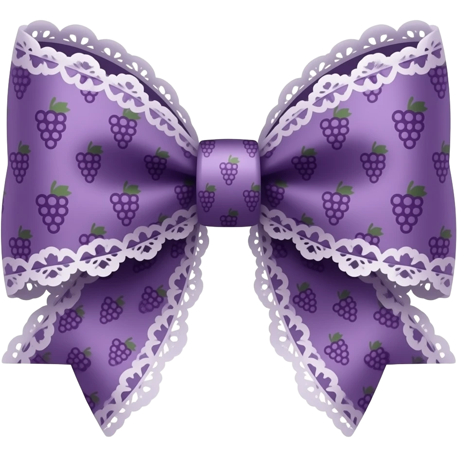 grape pattern purple bow lace coquette bow emoji