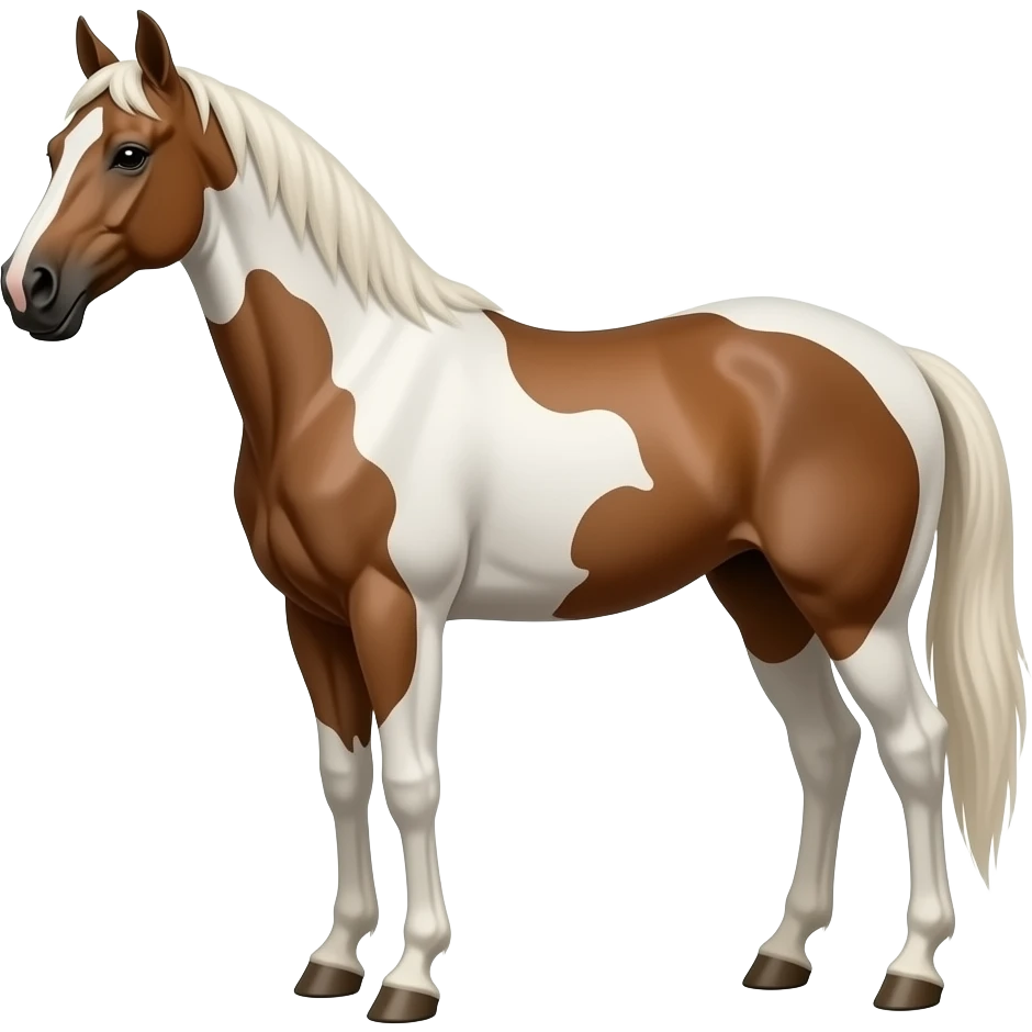 realistic beige piebald thoroughbred emoji
