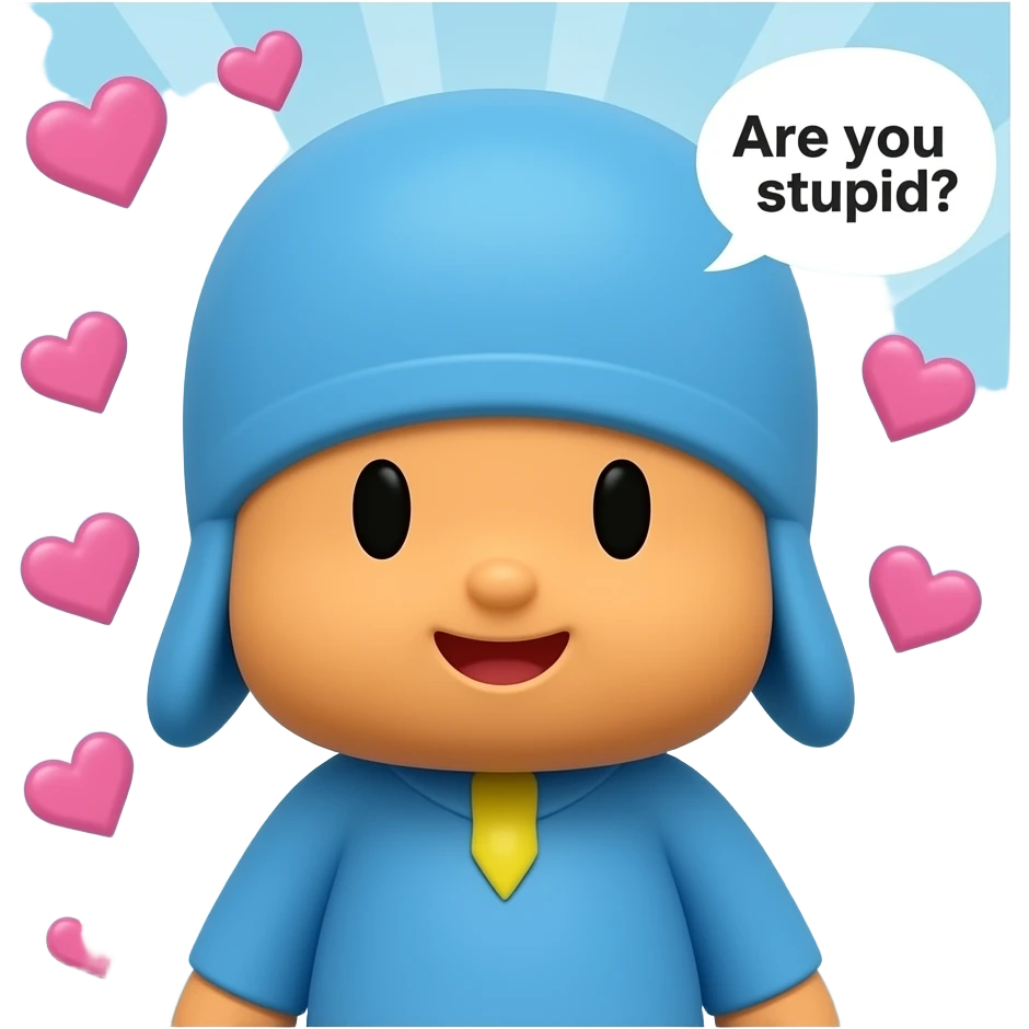 Roblox character Roblox doomsday style on RobloxPocoyo doomsday saying do you are have stupid? emoji