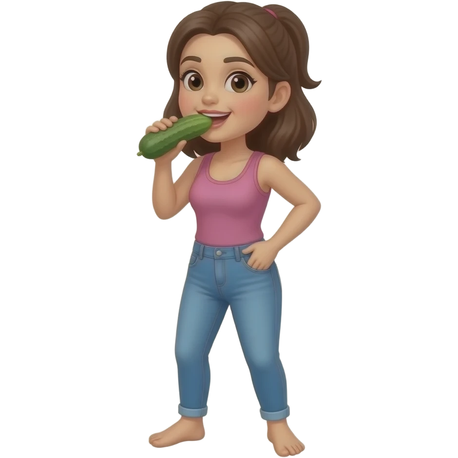 Woman is sucking cucumber emoji