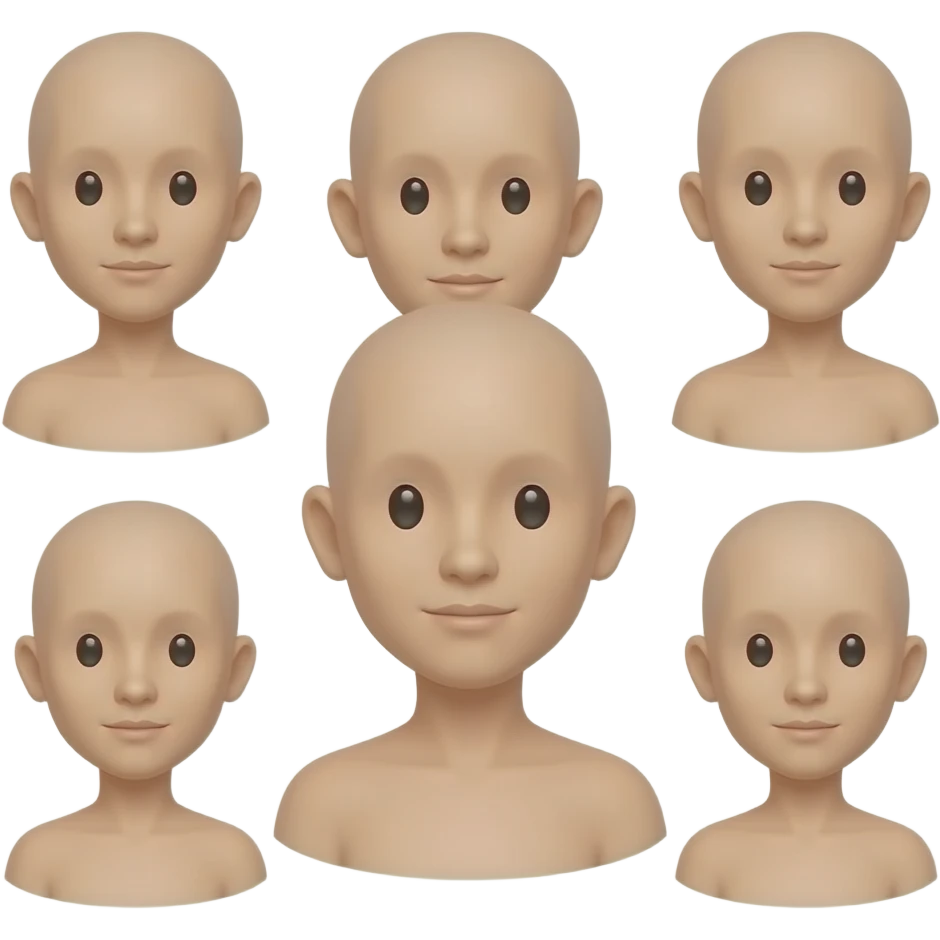 Icon persons in group without hair emoji
