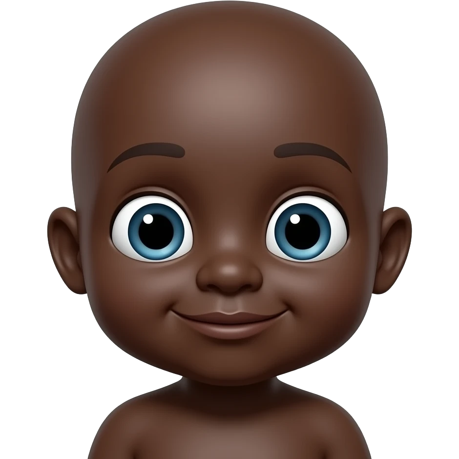 bald black baby with a big ass head emoji