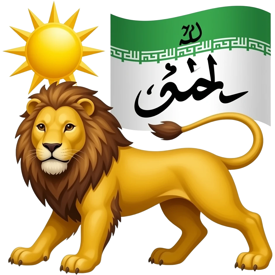 پرچم شیر و خورشید پهلوی بدون الله emoji