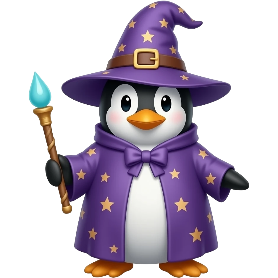 Penguin Wizard emoji