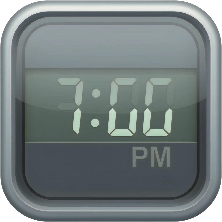 time pm 7 digital clock emoji