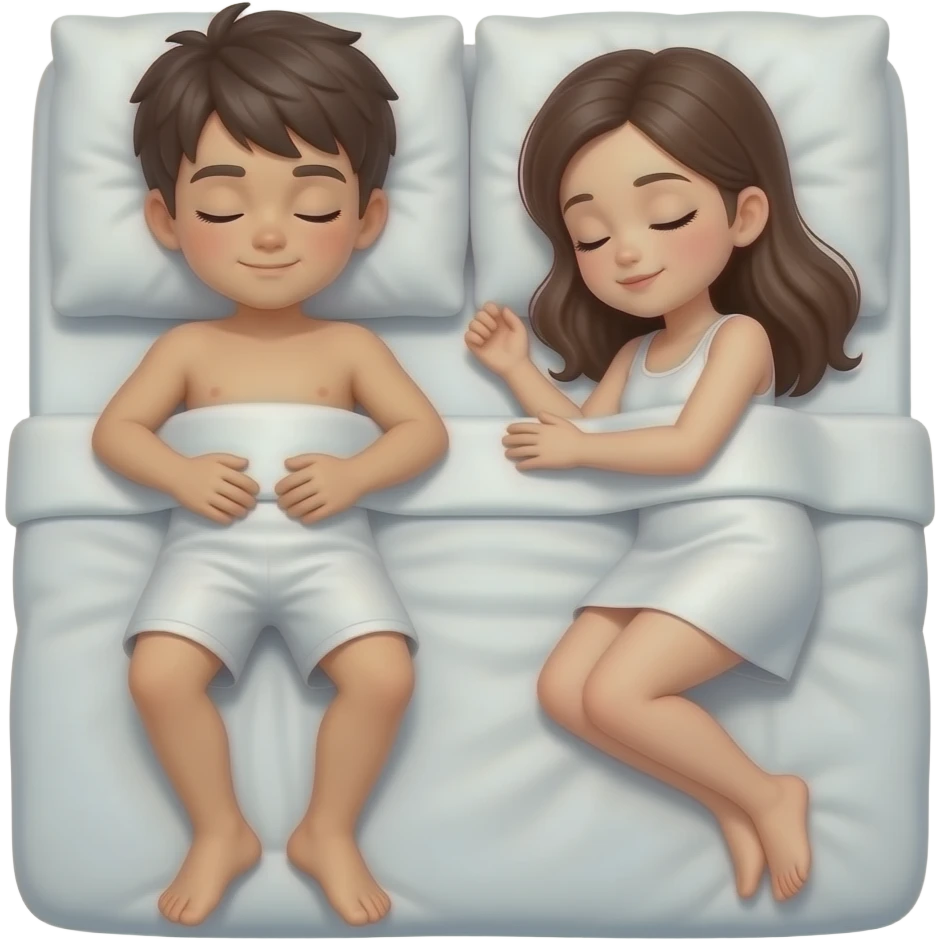 Create a Full body boy and girl without cloth together to sex sleeping position emoji