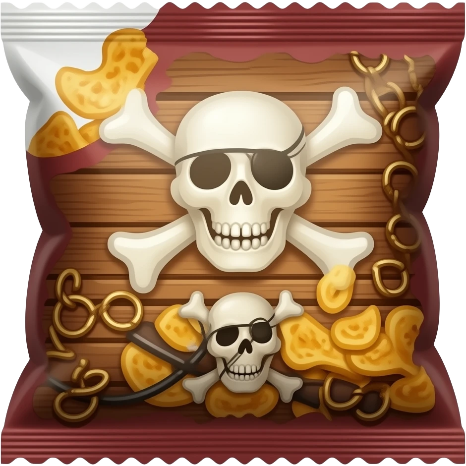 Pirate booty snack bag emoji