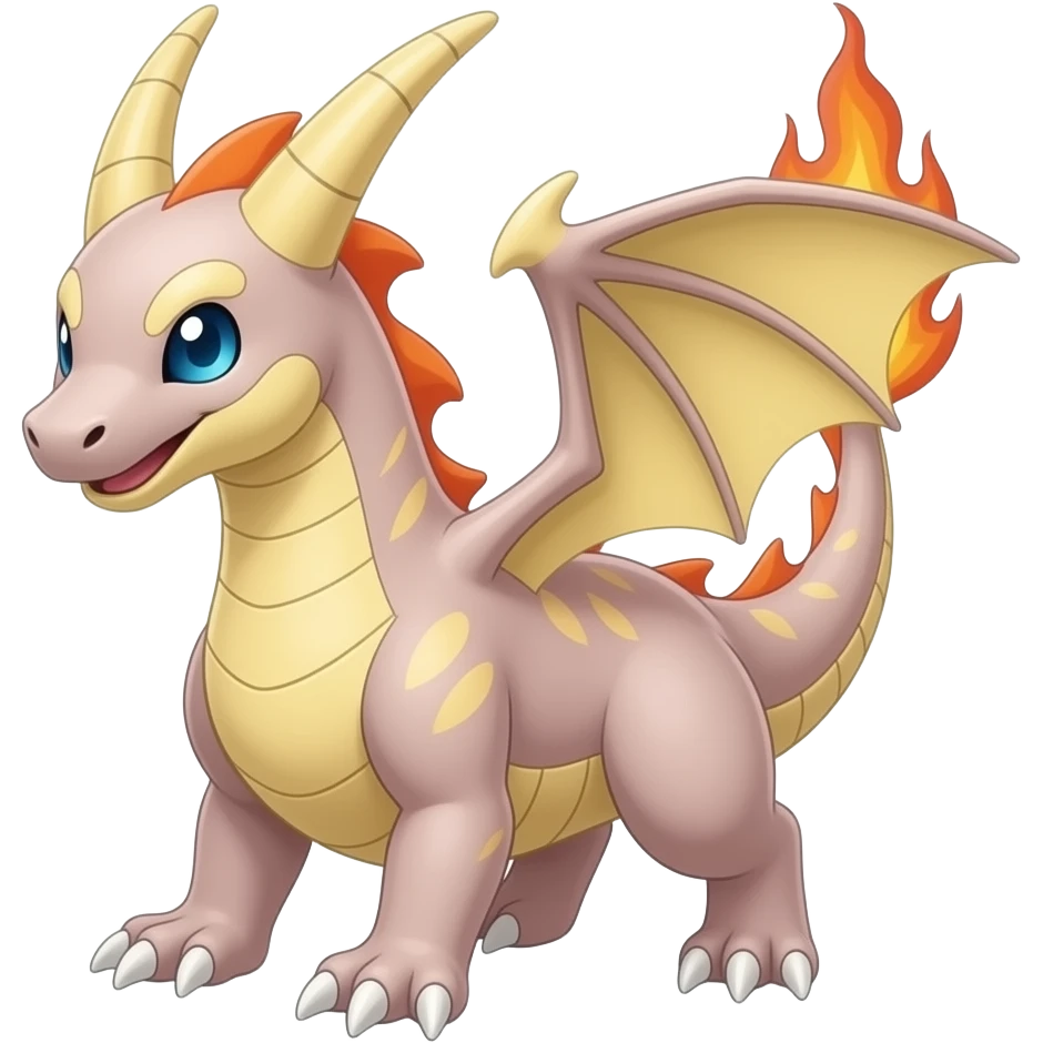 Gabite-ExVeemon-Latias-Flamedramon-fusion-Fakémon-hybrid-creature, Full body emoji