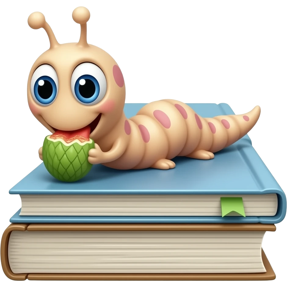 book worm emoji