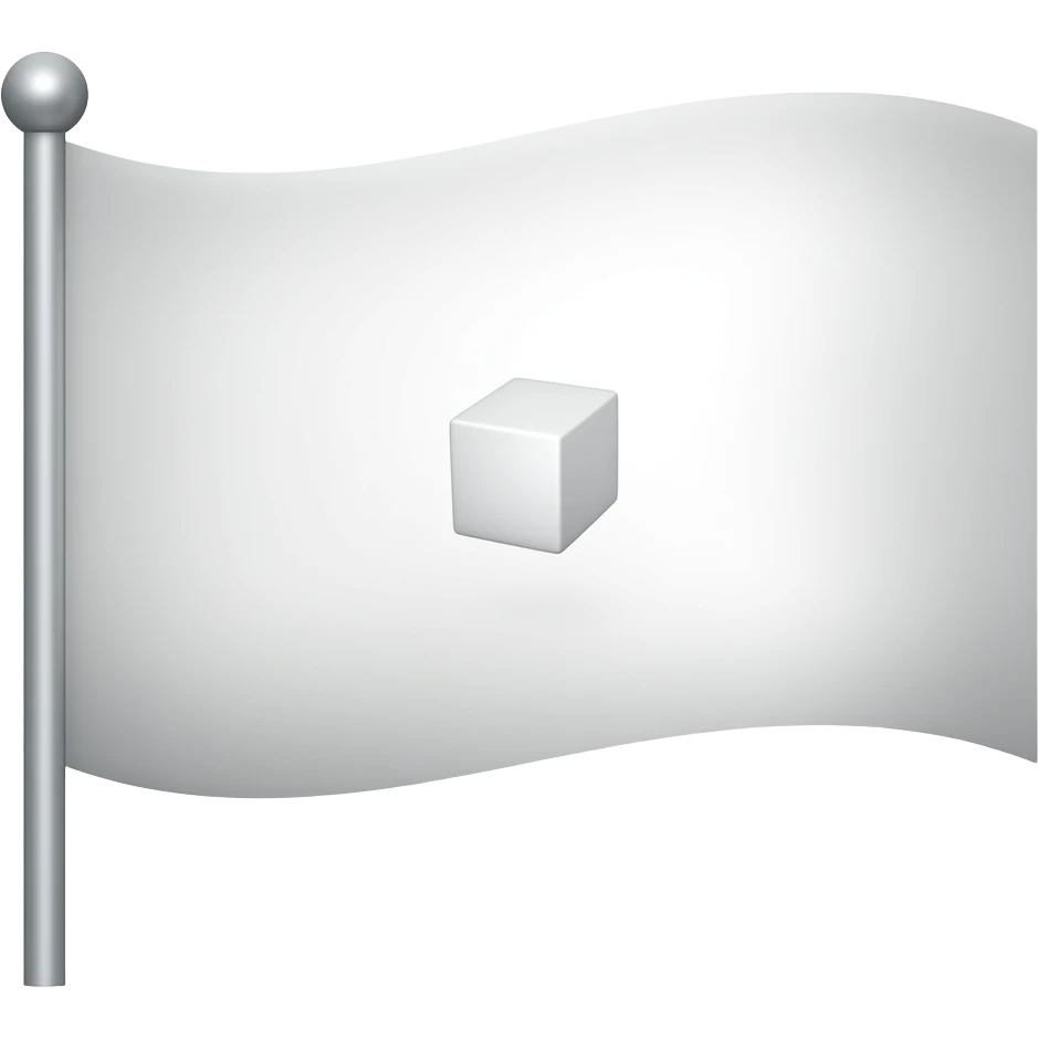 White flag with cuboid on it emoji