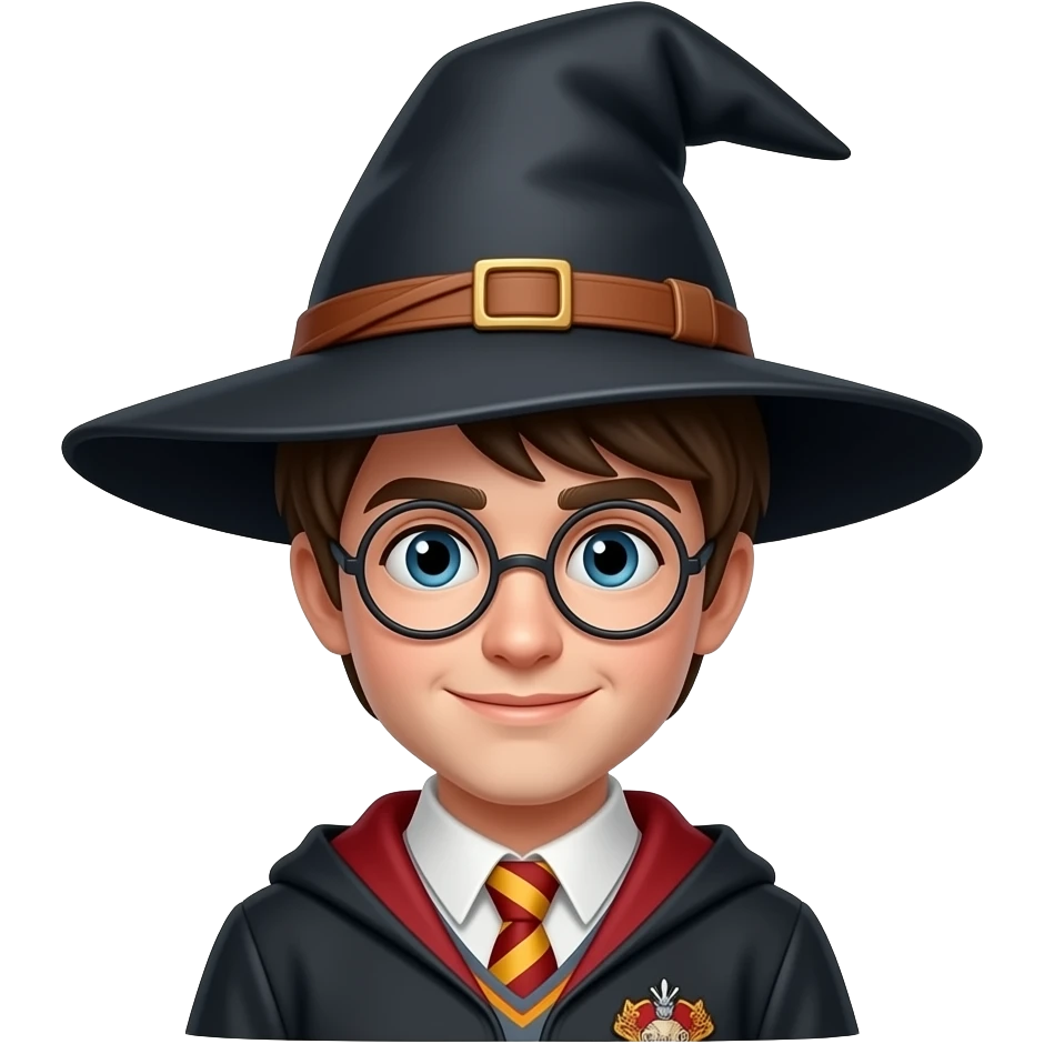 harry potter wizard with hat, bust shot emoji
