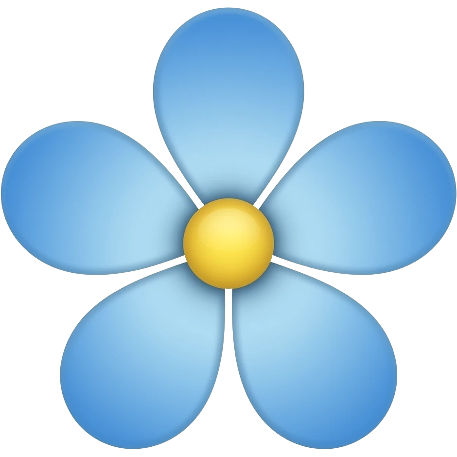 blue five-petaled flower emoji