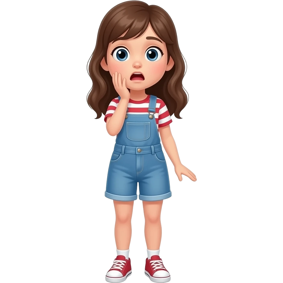teenage girl standing there in shock full body emoji