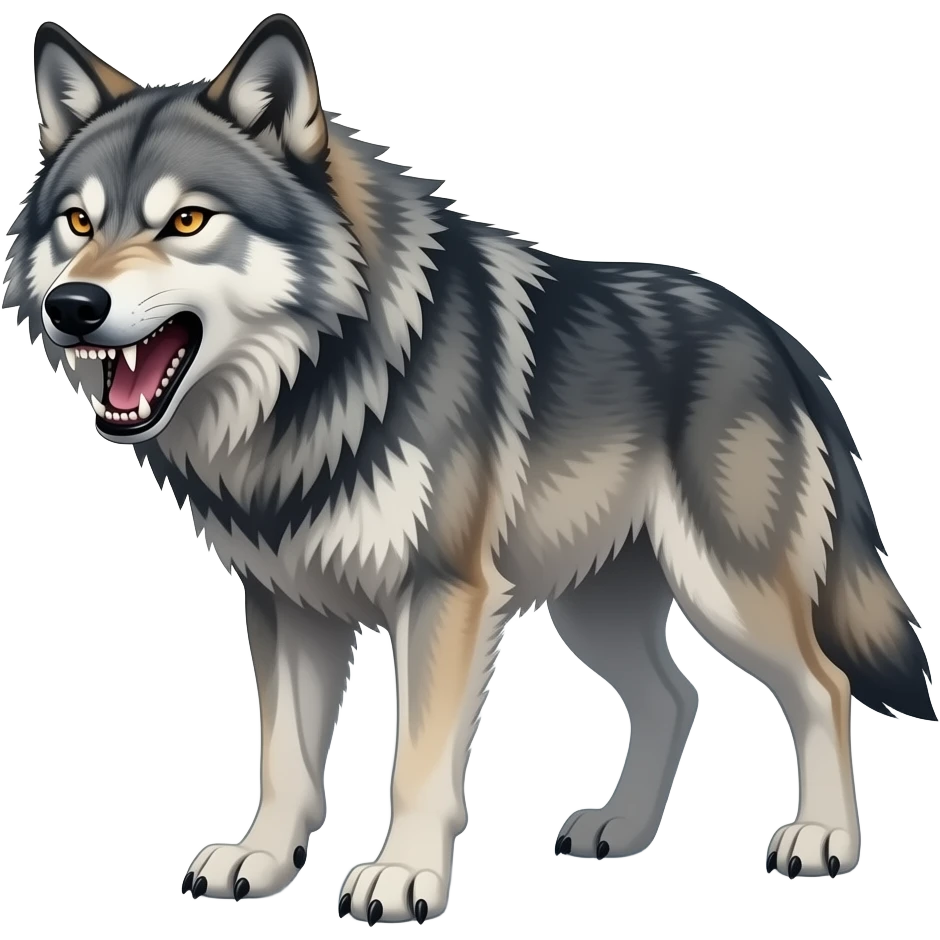 Angry grey wolf emoji