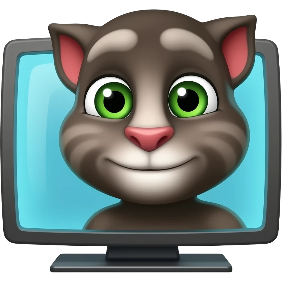 صد تاTalking TOM درحال تلوزیون دیدن emoji
