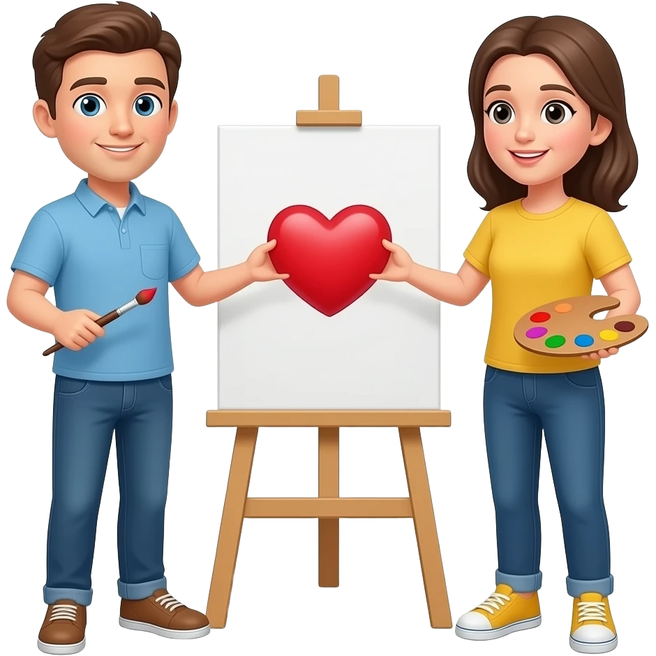 👨🏻🧑🏻💞 🎨🖌️ emoji
