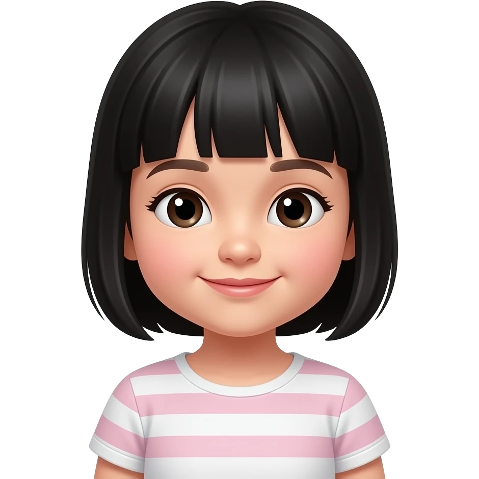 A Menina De 1 ano de idade com cabelo preto emoji